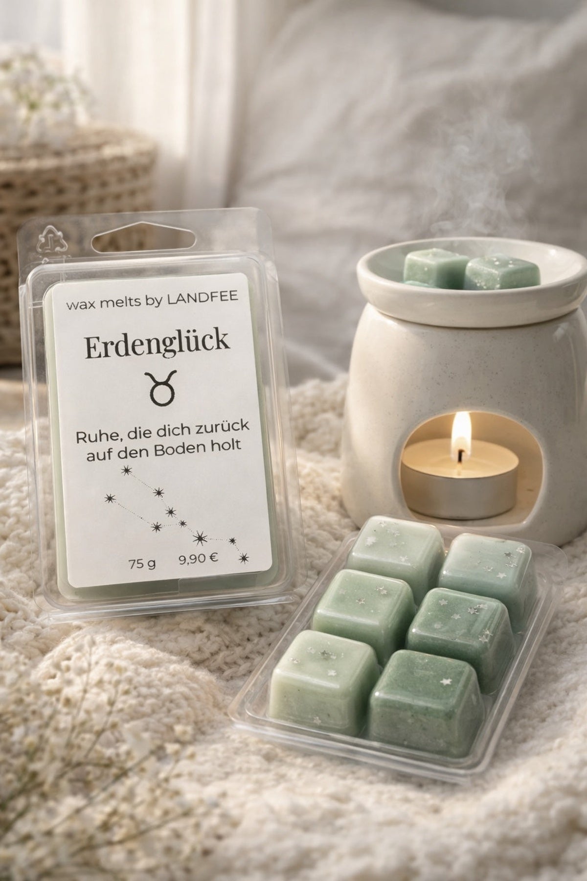 Erdenglück – Zodiac Wax Melts Stier, 75 g Rapswachs; Duftlampe nicht enthalten