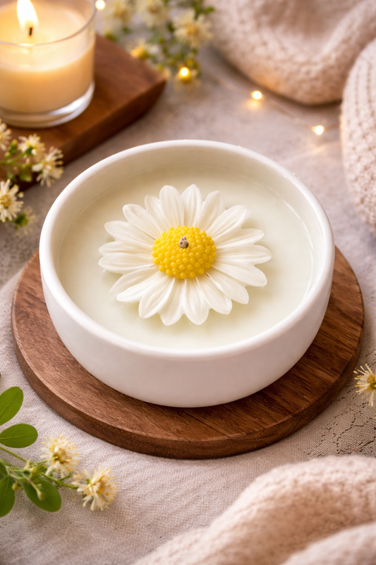 Duftkerze Daisy -Frühlingsduft mit floraler Frische gelb