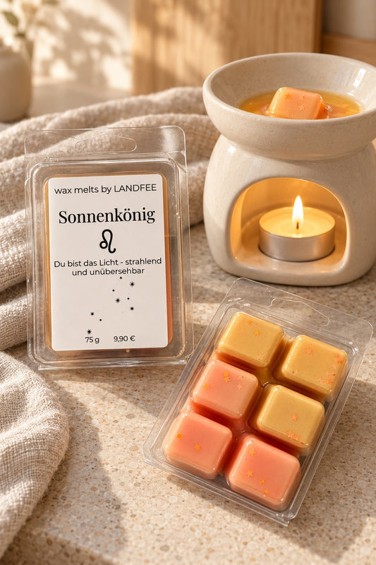 Sonnenkönig – Wax Melts mit Duftlampe im Scandi-Stil. Duftlampe nicht enthalten.