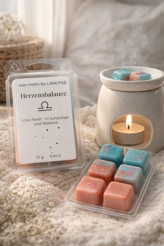 Herzensbalance – Zodiac Wax Melts Waage, 75 g Rapswachs; Duftlampe nicht enthalten